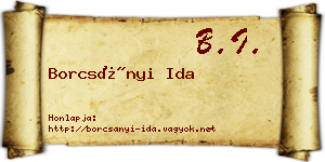 Borcsányi Ida névjegykártya